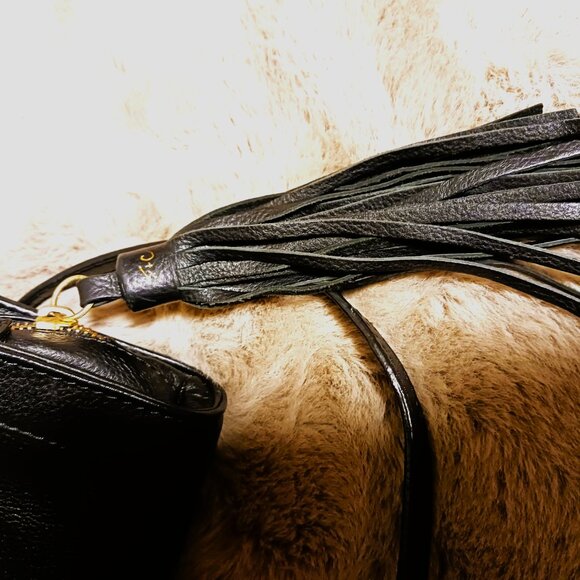 ICONIC REAL calf fur exotic look leather crossbody bag rich brushed gold EUC - Picture 8 of 10